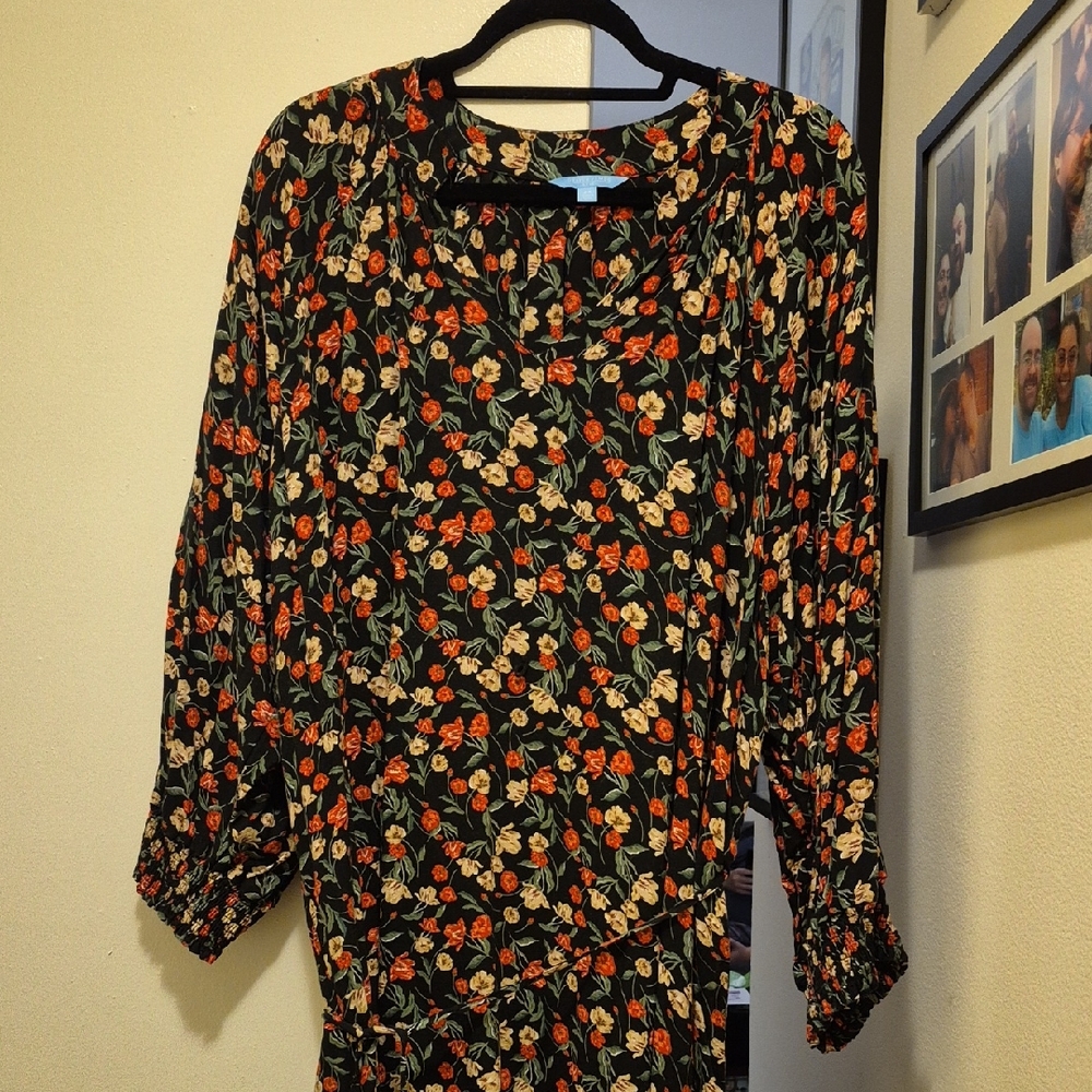 Draper James Black Floral Dress
